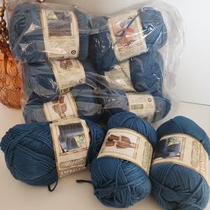 Bernat Satin Acrylic Yarn Teal 3.5 oz 200 yards each 9 Skein Ball Lot